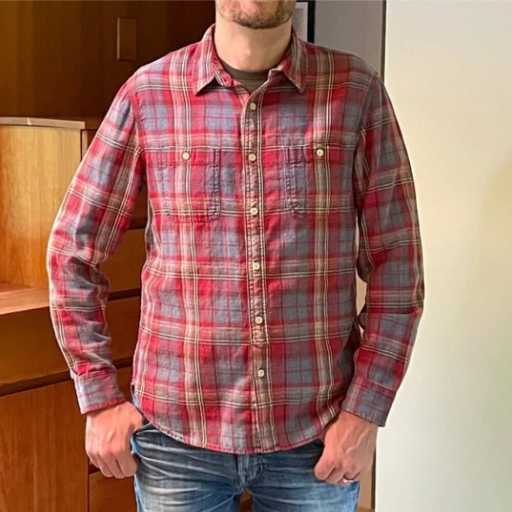 Lucky Brand Button Up Flannel Medium - Picture 2 of 6